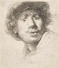 Rembrandt van Rijn - Self-Portrait in a Cap, Open Mouthed