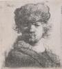 Rembrandt van Rijn - Self-Portrait in a Heavy Fur Cap:  Bust