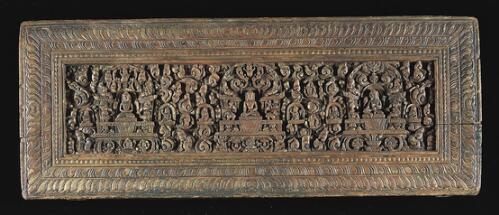 Book Cover with Buddha and Deities